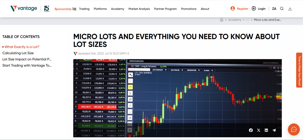 Vantage Micro Demo Account